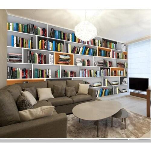 Papel de parede 3d bookshelf background modern wallpaper,living room tv wall bedroom wall papers home decor bar cafe mural