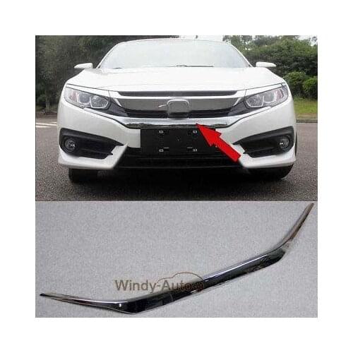 Fit For Honda Civic 10th 2016 2017 2018 Front Bumper Grill Upper Trims ABS