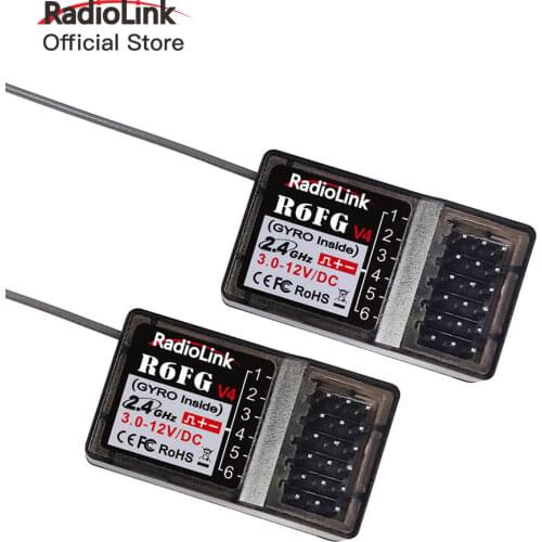 Radiolink R6FG 6 Channels 2.4G Receiver with Gyro and HV Servo Long Range Control for RC Crawler/Drifting RC4GS V2/RC6GS V2/T8FB