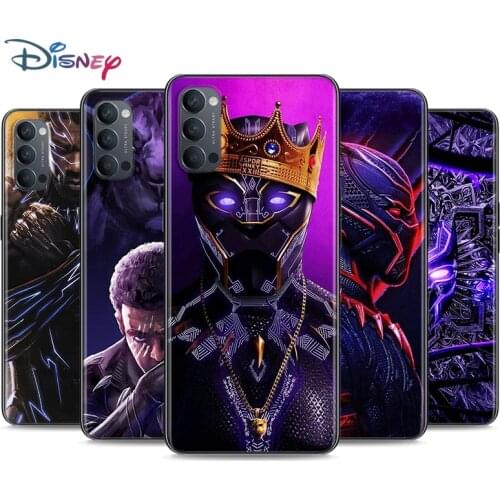 Marvel Black Panther Soft Black Silicone Cover For OPPO Reno 5 Pro+ 3 4 Lite F SE Z Pro 4G 5G Phone Case Shell