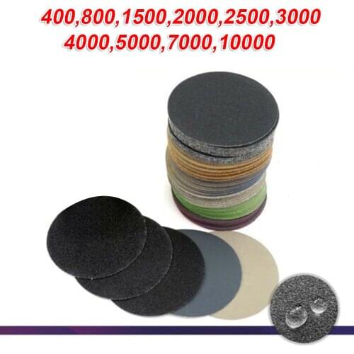 50Pcs 3 Inch Diameter 75 mm Sanding Disc 75mm Wet & Dry Flocking Sandpaper 400-10000 Grit Polishing Tool Parts