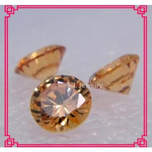 Synthetic Lab Created 4mm/5mm/6mm/7mm/8mm Round Shape Champagne Cubic Zirconia Stone