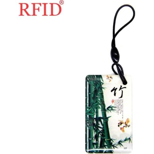 UID S50 1K 13.56Mhz Bamboo Pattern Keyfob Key Fobs Changeable Rewritable Block 0 Card RFID NFC Badge Keychain Token Tag 1pcs