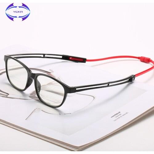 VCKA Unisex Ultralight Magnet Hanging necK Reading Glasses magnifier Women Men Adjustable Legs Presbyopia Spectacles +1.0~+4.0