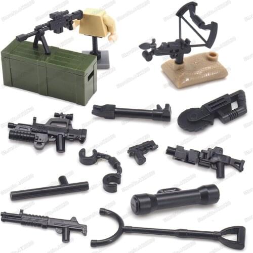 Military Turning Guns Weapons Building Block Army WW2 Figures Soldier Explosion Proof Equipment Model Child Toys Christmas Gifts