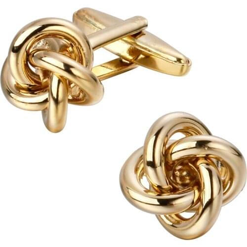Mens shirts Cufflinks high-quality copper material Golden twist Cufflinks 5 pairs of packaging for sale