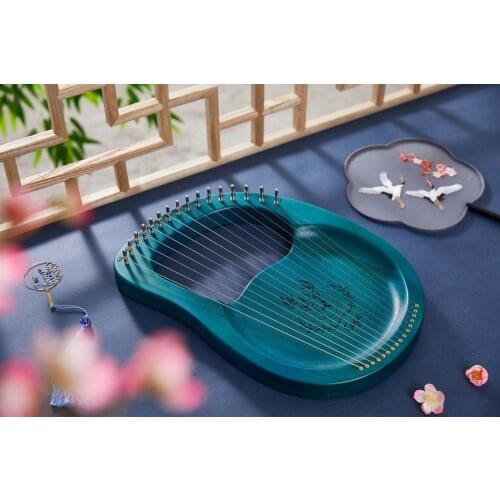 1 Set Wooden Mahogany 16-tone Lyre Harp Musical Instrument Stringed Instrument