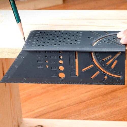 1pc Wood Working Ruler 45 Degree and 90 Degree 3D Mitre Angle Measuring Gauge Square Size Measure Tool for School Office