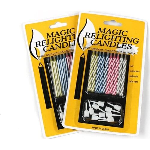 10pcs/Box Props Relighting Candles Trick Funny Birthday Candle Party Joke Gift Birthday Party Cake Decorating Supplies
