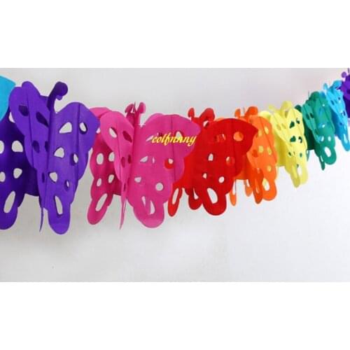 100pcs/lot Colorful Paper Garland Kids Birthday Party Banner Wedding Hang Pennants Festival Banner Flags