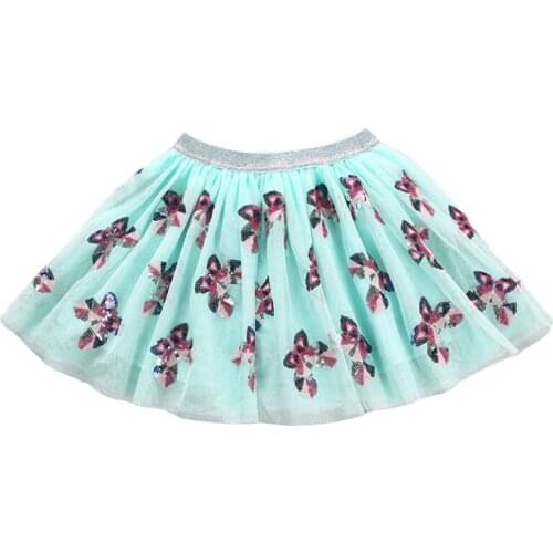 2018 Summer Girls Sequined Skirts Princess Ball Gown Skirts Fashion Cute Kids Mesh Tutu Skirts 2-7Y BC253