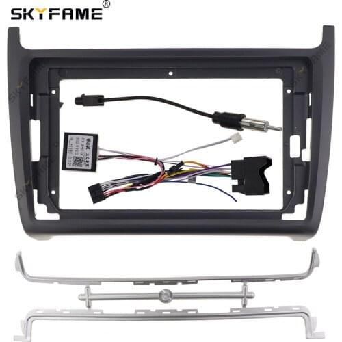 SKYFAME Car Frame Cable Canbus For Volkswagen Polo BORA 2012-2018 Android Big Screen Dask Kit Fascia Frame Line