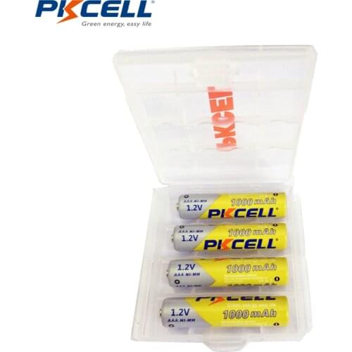 4 x PKCELL 1.2V NIMH 1000mah AAA Rechargeable Battery replacement for HHR-4DPA/2B Cordless with battery Box Hold Case