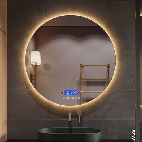 Bluetooth Round Bathroom Makeup Mirror WIth LED Light human body induction Anti-fog Backlight Touch Dimming Smart Vanity Mirror