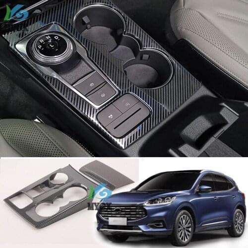 For Ford Kuga Escape 2020 2021 Carbon Fiber Gear Shift Box Cover Trim Molding Decoration Frame Interior Accessories Car Styling