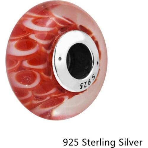 CKK Red Koinobori Glass Charms 925 Sterling Silver Murano Glass Beads Original Jewelry Fits For Bracelets