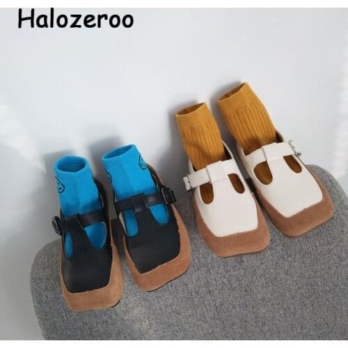2021 Spring Kids Princess Shoes Baby Girls Brand Dress Shoes Children Pu Leather Shoes Slip On Black Flats Soft Mary Jane New