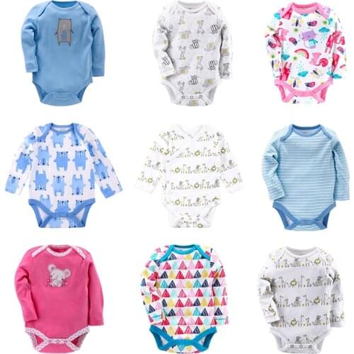 2021 Newborn Baby Romper Infant Long Sleeve Baby Boy Girls Cartoon Clothes Cotton Suit Born Crawling Baby 0-18M New Jumpsuit