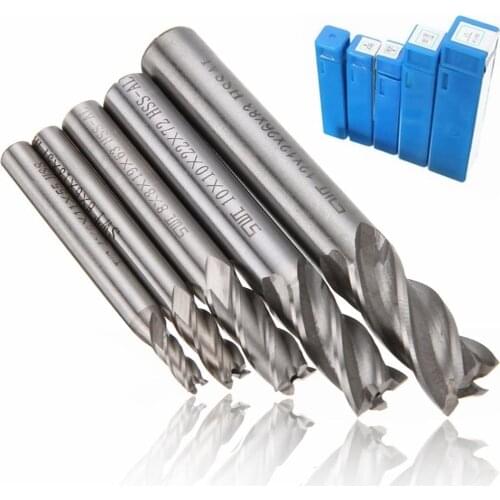 HSS-AL Straight Shank 4 Flute Tough Metal End Processing Mill Cutter Drill Bit For Wood Carbide Router Tool 4/6/8/10/12mm