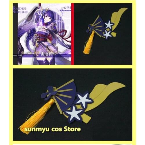 Game Genshin Impact Shogun Raiden Baal Headwear Head accessory Hair decoration Cosplay CostumeHalloween