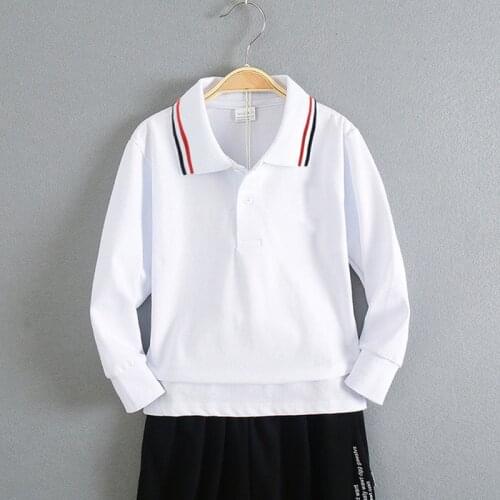 Jargazol Fall Boys Polo Shirt Fashion Sport Tops Long Sleeve Shirt School Uniform Camisa Polo Teenagers Girls Outfits 3-15 Years