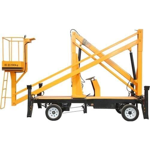 China Qiyun CE&ISO 8m Self Drive Hydraulic Towable Auxiliary Articulated Boom Lift for Aerial Working Use