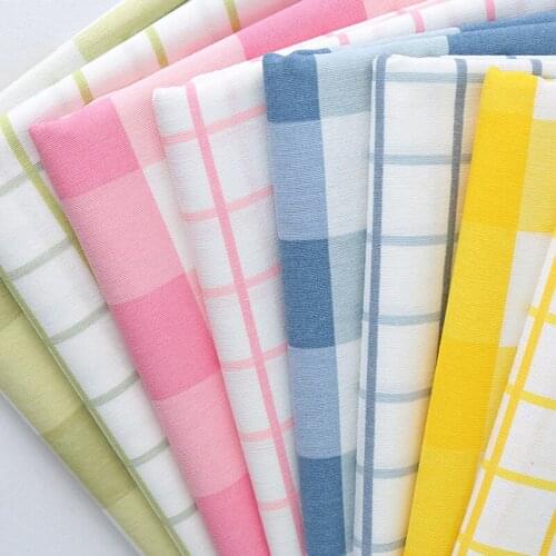 Classic Cotton Canvas Plaid Check Fabric For DIY Tablecloth Pillowcase Sofa cover Printed Home Textiles Fabrics Sewing Patchwork