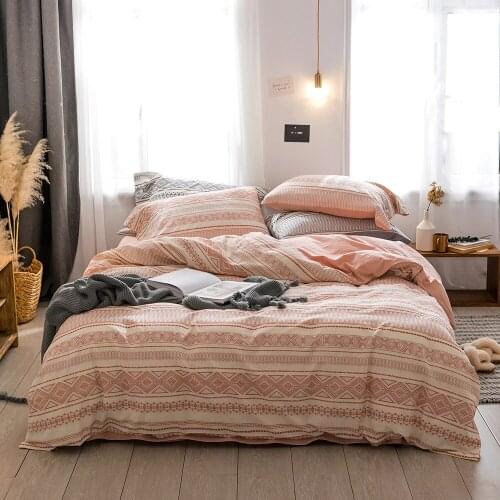 100% Cotton Jacquard Bohemia Style Bedding Set for 1.5/1.8/2.0m 5/6/6.6feet Bed Duvet Cover Flat Sheet 2 pcs Pillow Case