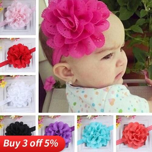 Cute Kids Baby Newborn Hairbands Headwear Big Flower Turban HeadBands Weave Elastic Knot Head Wraps Hair Band Wraps Accessories
