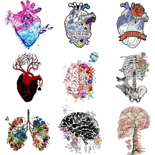 Heart/Punk Patch For Clothes Heat Transfer Vinyl Iron On Transfers For Kids T-shirt Heat Transfers Stickers Applique Thermal