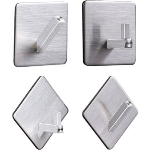 Wall Clothes Hook Door Rear Clothes Keys Holder Bathroom 304 Stainless Steel Hook Seamless Strong Storage Rack