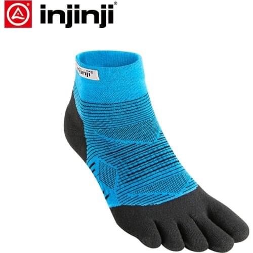 Injinji Five-finger Socks Low-thin Running Blister prevention Stockings Coolmax Men Quick-drying Solid Color Cycling Sports men