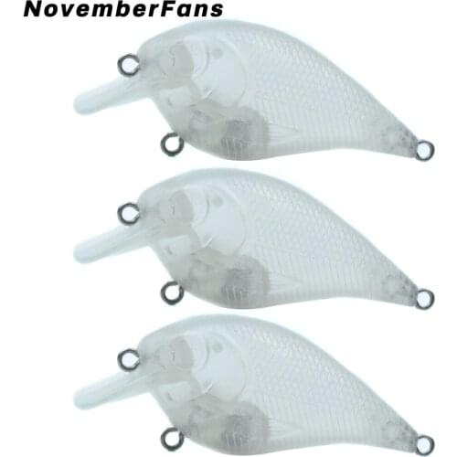 NovemberFans 10pcs/lot Unpainted Square Bill Crankbait Wobblers 6cm 6g Floating Blank Artificial Hard Bait Fishing Crank Tackle