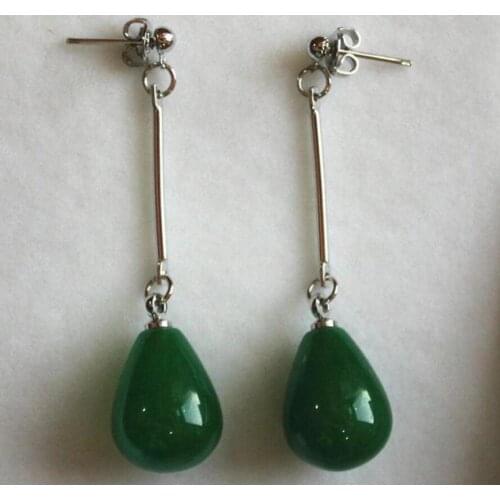 Wholesale simple and beautiful 12*16mm green jades earring