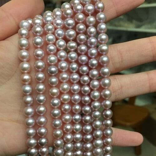 Freshwater Pearl Necklaces Round Shape with Size 6.5-7mm Perfect Luster for Diy Loose Pearl Strands Fine Jewelry
