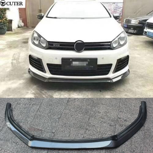 Golf 6 MK6 R20 Full carbon fiber front bumper lip spoiler for Volkswagen Golf VI MK6 R20 bumper 2010-2013