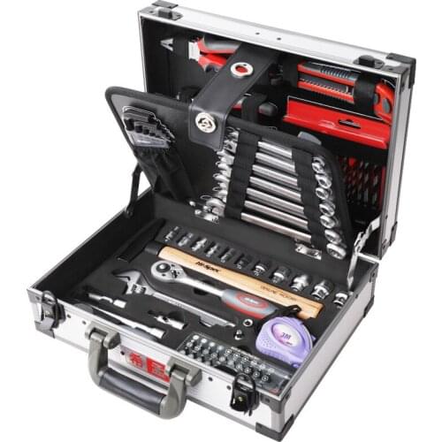 Comprehensive set of aluminum alloy toolbox Multifunctional maintenance toolbox High-end household hardware toolbox combination