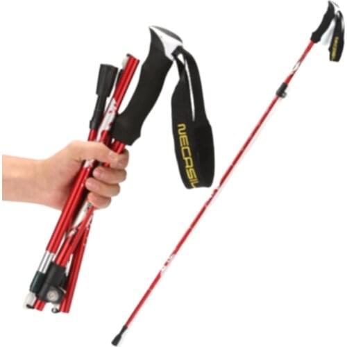 Folding Rod 7075 Inner Lock Outer Lock Lock EVA Handle Tungsten Steel Rod Tip with Cloth Bag Walking Stick Trekking Poles