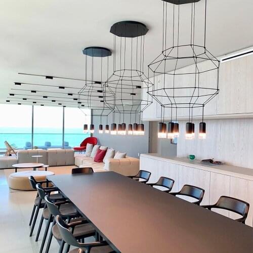 Modern Simple Design Diy Long Cable Pendant CHANDELIER Suspension Lights with Plug In Dining Room Living Room Wall Hanging Lamp