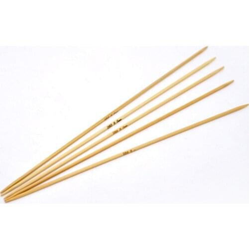 5PCs/Set 2mm-12mm Bamboo Knitting Needles Crochet Hooks Double Pointed Bamboo Needles Sweater Weaving Needle Tool 20cm Long