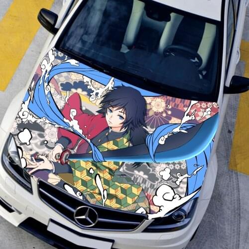 Car Styling Anime Itasha Hood Vinyl Stickers Tomioka Giyuu Engine Cover Decals Rally Racing Sticker On Car Auto Accessories