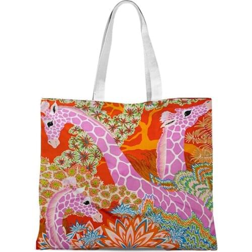 Three deer fashion ladies cotton linen regular large-capacity tote bag ladies shoulder bag travel handbag shopping bag