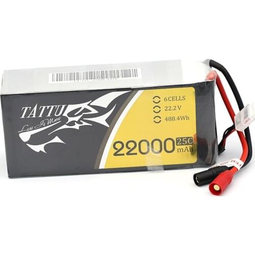 TATTU 22000mAh 22.2V 6S LiPO Battery Burst 25C for Big Load Multirotor FPV Drone Hexacopter Octocopter