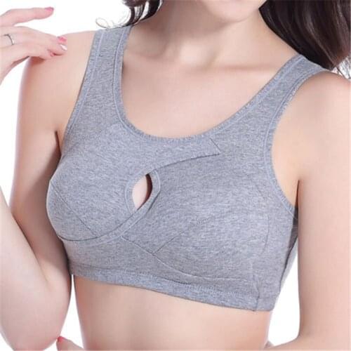 Comfortable Full Soft Cup Fitness Bras For Women Padded Stretch Cotton Push Up Bra Vest Crop Top Lingerie Intimates