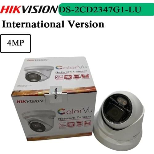 In Stock New English Version Free Shipping 4MP ColorVu Fixed Turret Network Camera DS-2CD2347G1-LU