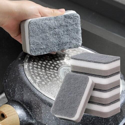 Magic Dish Towel Shape Thicken Microfiber Sponge Cloth Cleaning Dish Rags Scouring Pads Kitchen Accessories