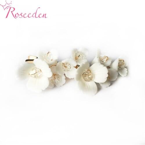 Handmade Floral Wedding Hair Jewelry Clip Floral Bridal Hair Comb Headpiece Handmade Women Hair Ornament RE3723