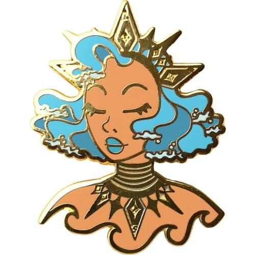 Lady of the Sea Badge Oceans Majesty Brooch with ture beauty