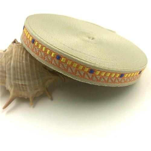 10Yards 11mm 3/8" Blue Yellow Dot Crossing Ribbon Wedding Accessory Gift Packing Ribbon DIY Handmade Jacquard Sewing Ribbon