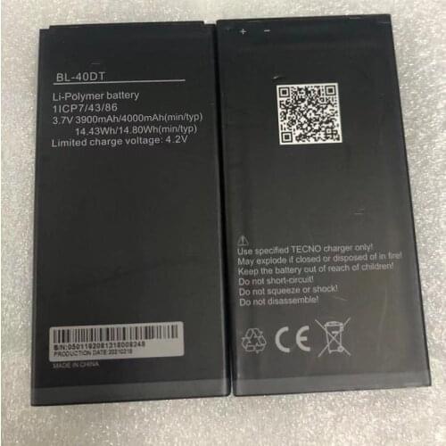 100% Original new TECNO cell phone battery BL-40DT BL-20JT 2000mAh F2 TECNO TECNO T312 T349 T401 T371 battery BL-5CAT